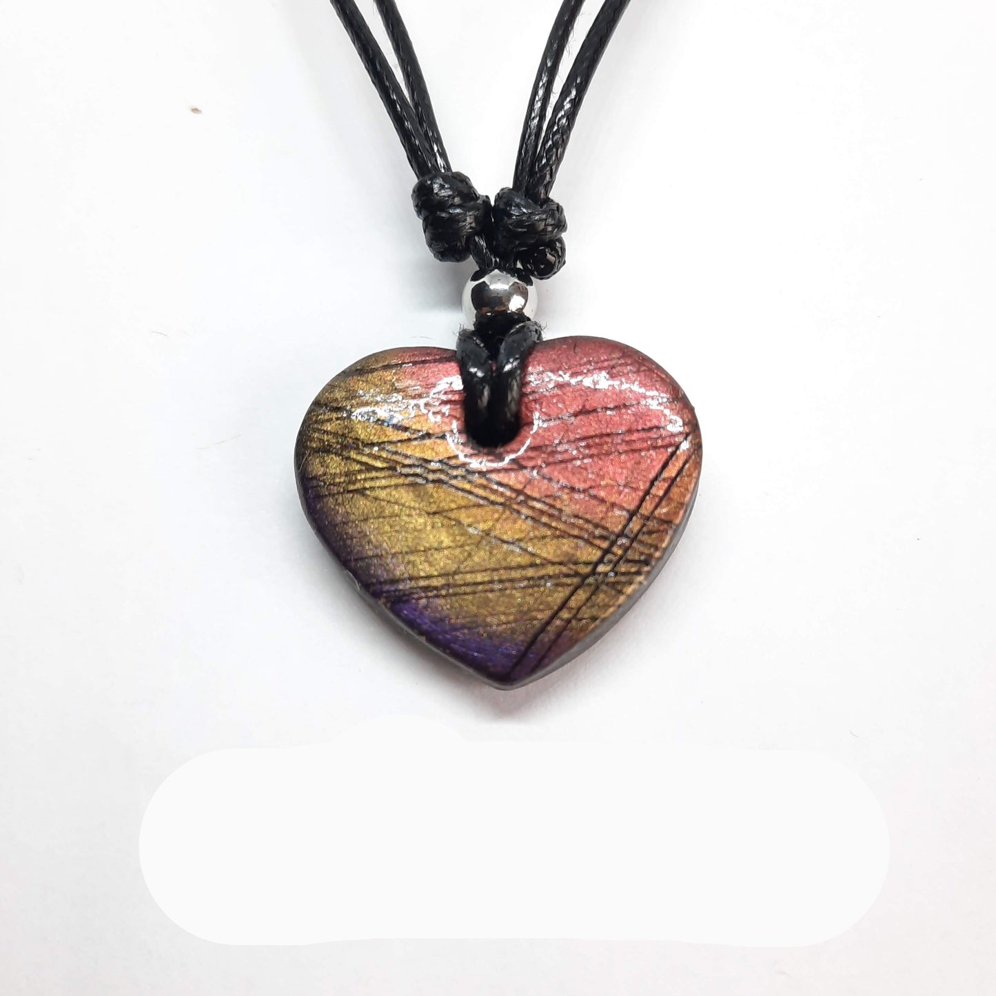 Gargantilla Con Colgante Corazón Ancho Labradorita Violeta