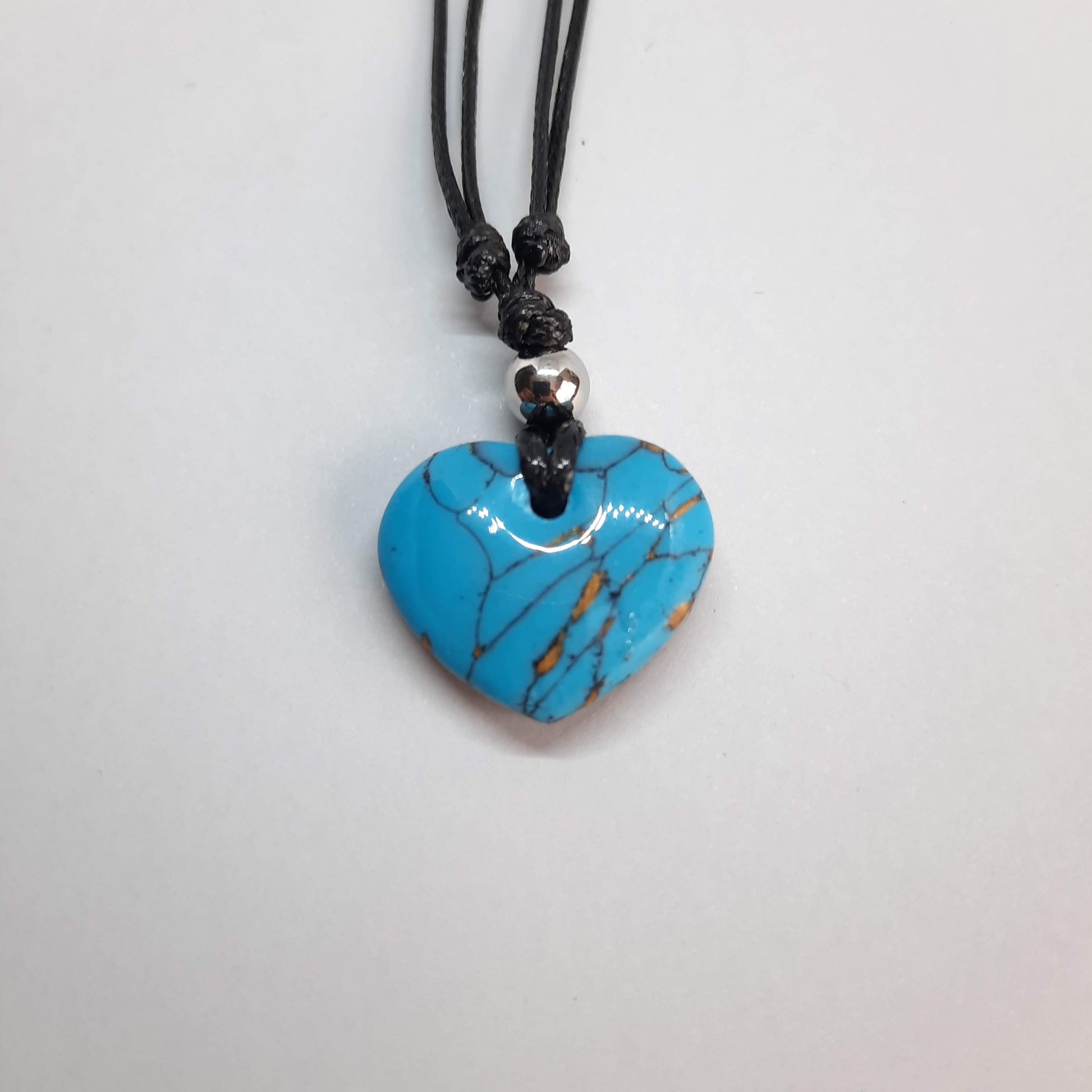 Gargantilla Con Colgante Corazón Ancho Pequeño Turquesa