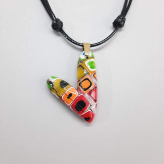 Gargantilla Con Colgante Corazón Delgado Arcoíris