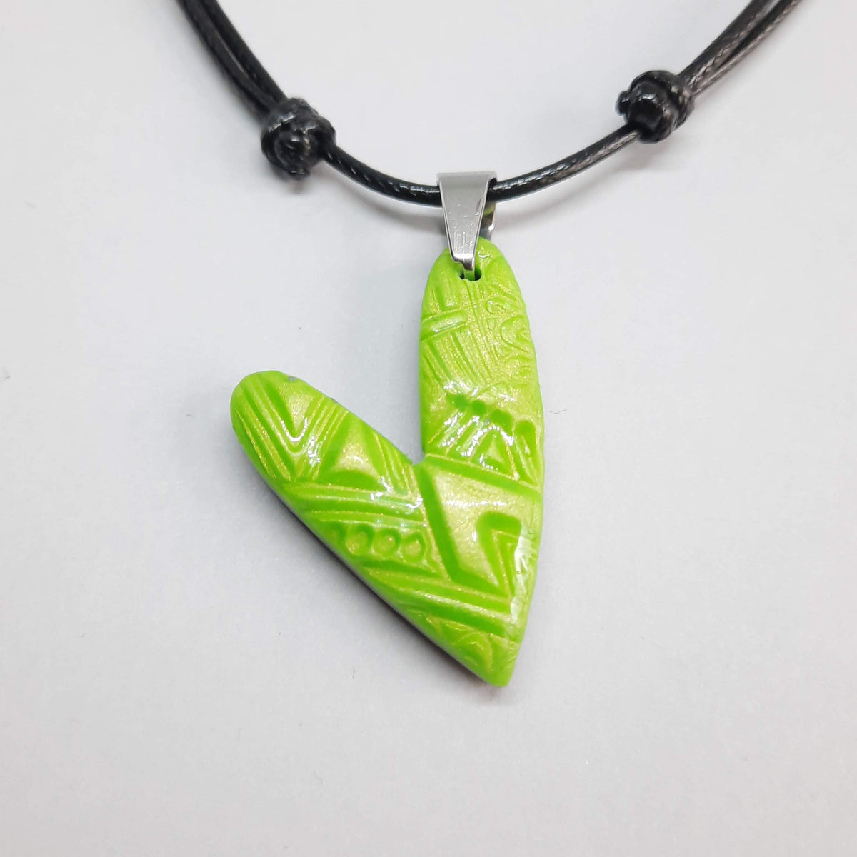 Gargantilla Con Colgante Corazón Delgado Verde