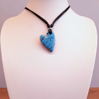 Gargantilla Con Colgante Corazón Pleno Turquesa