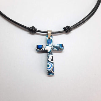 Gargantilla Con Colgante Cruz Pasión Azul