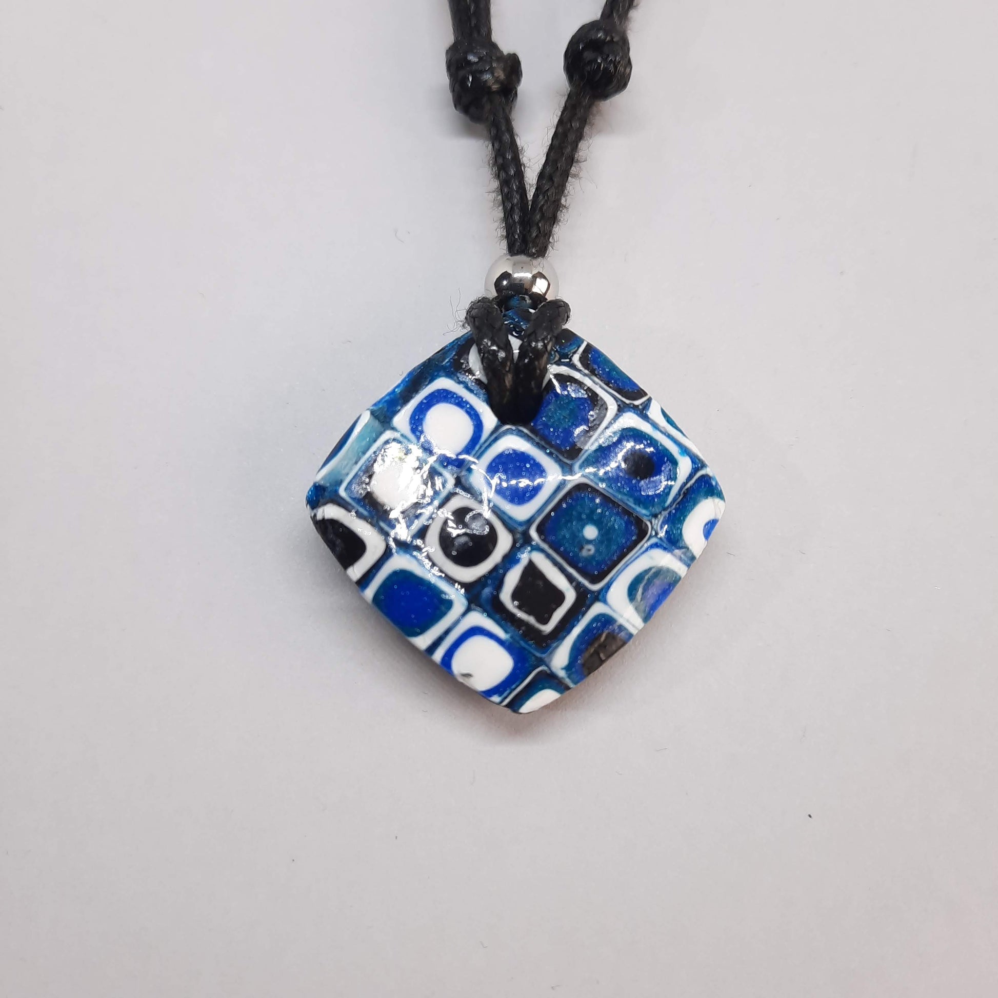 Gargantilla Con Colgante Cuadrado Pasión Azul
