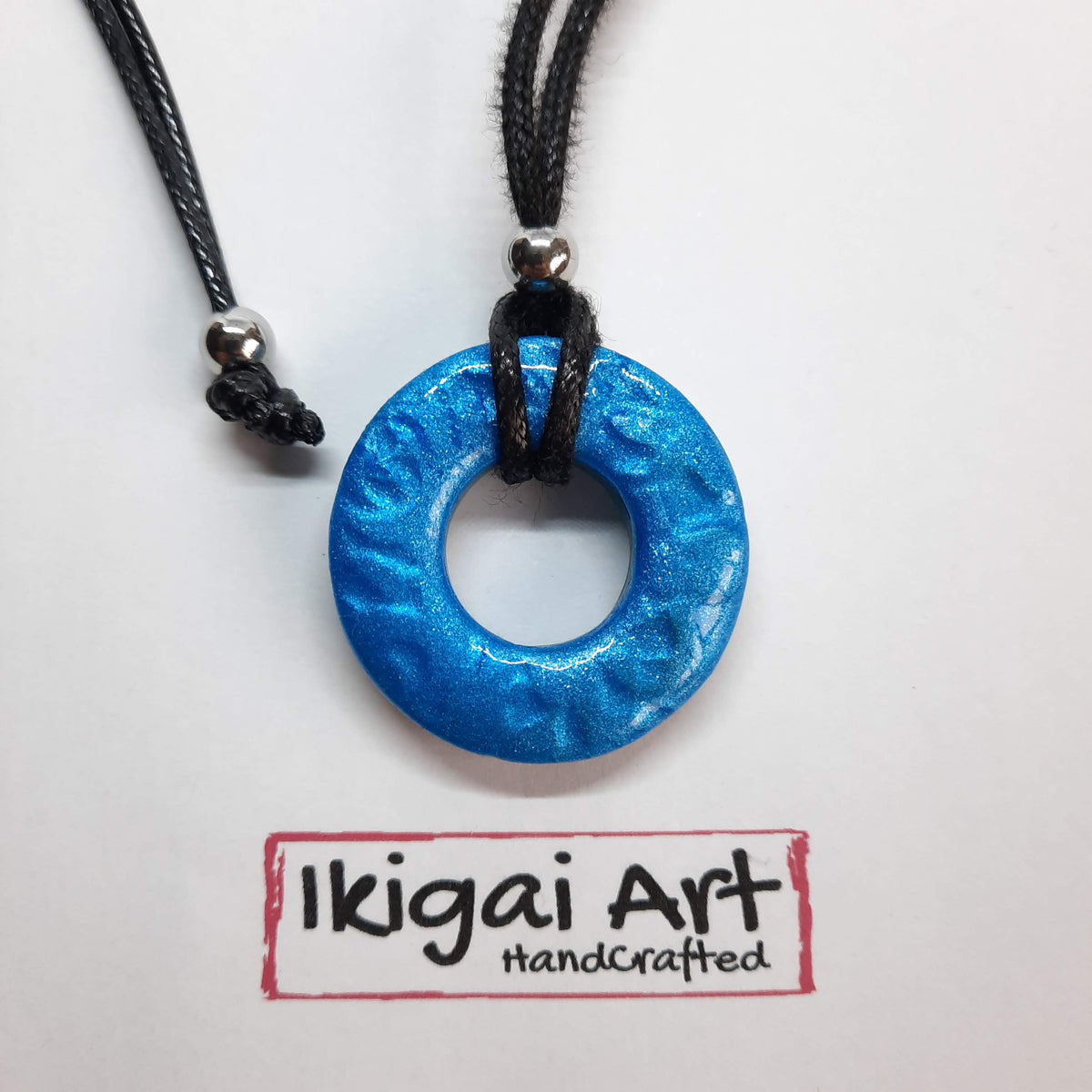 Gargantilla Con Colgante Donut Azul