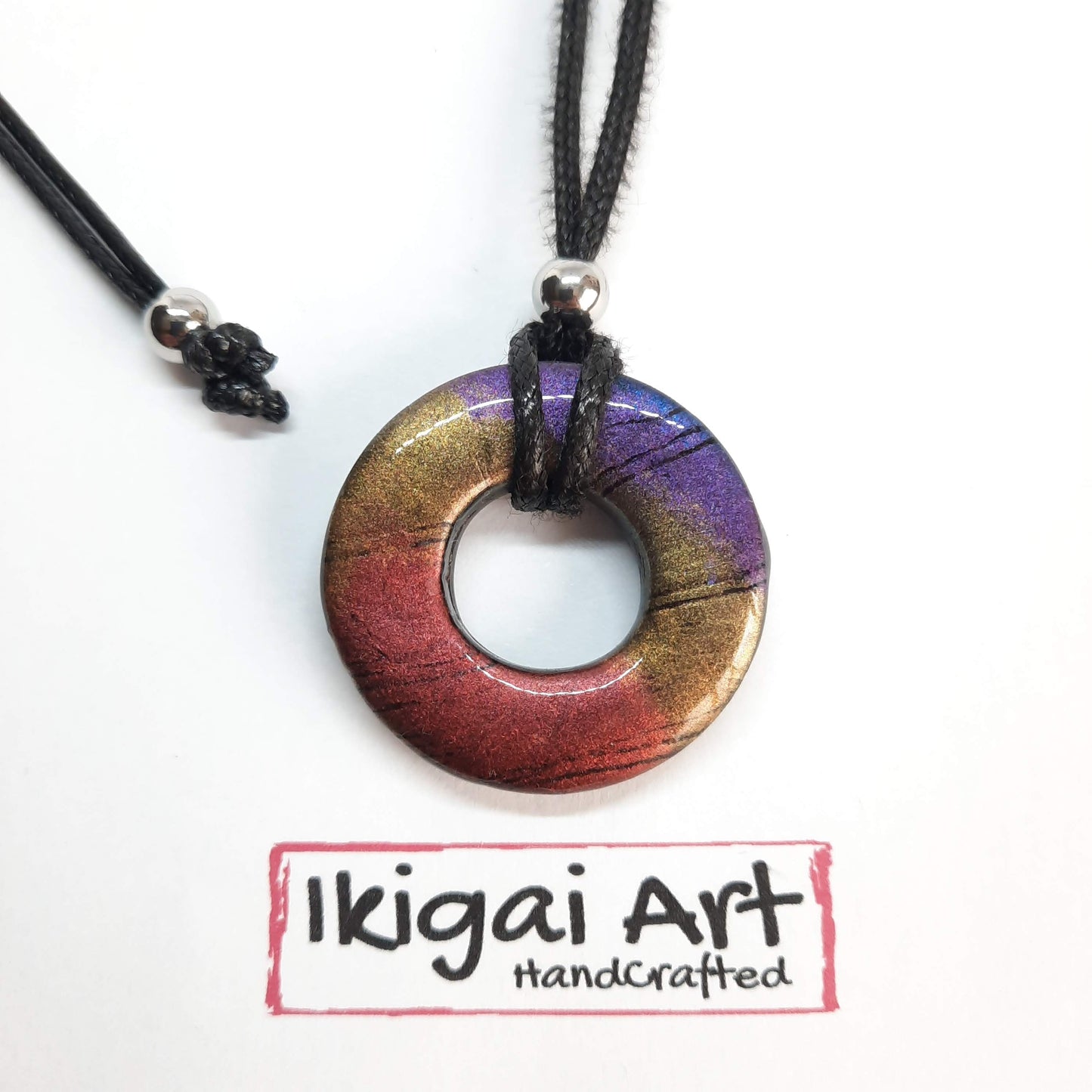 Gargantilla Con Colgante Donut Labradorita Violeta