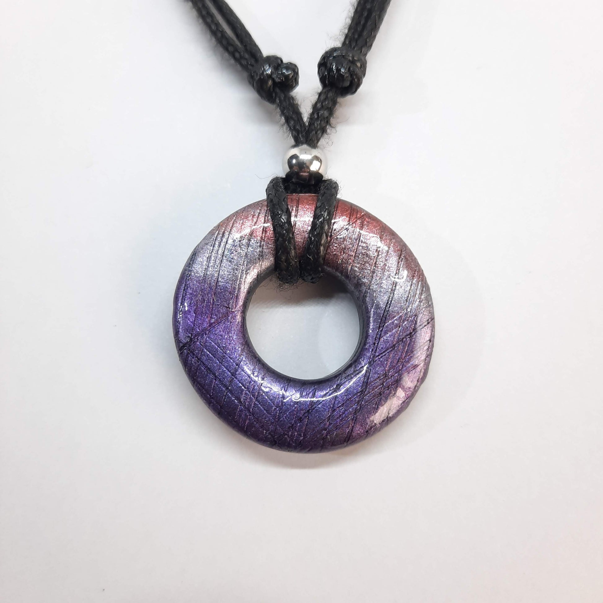 Gargantilla Con Colgante Donut Labradorita Violeta