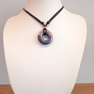Gargantilla Con Colgante Donut Labradorita Violeta