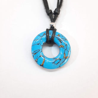 Gargantilla Con Colgante Donut Turquesa