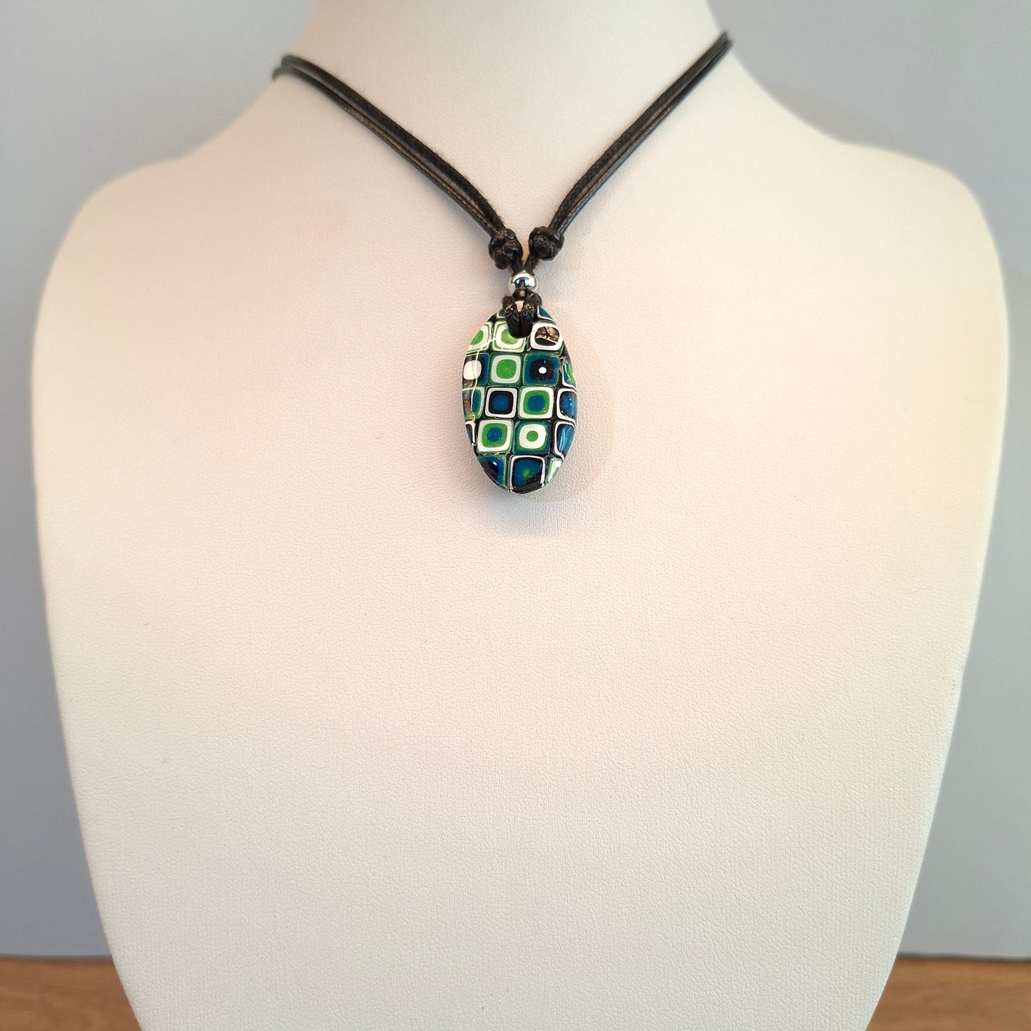 Gargantilla Con Colgante Iris Mosaico Verde