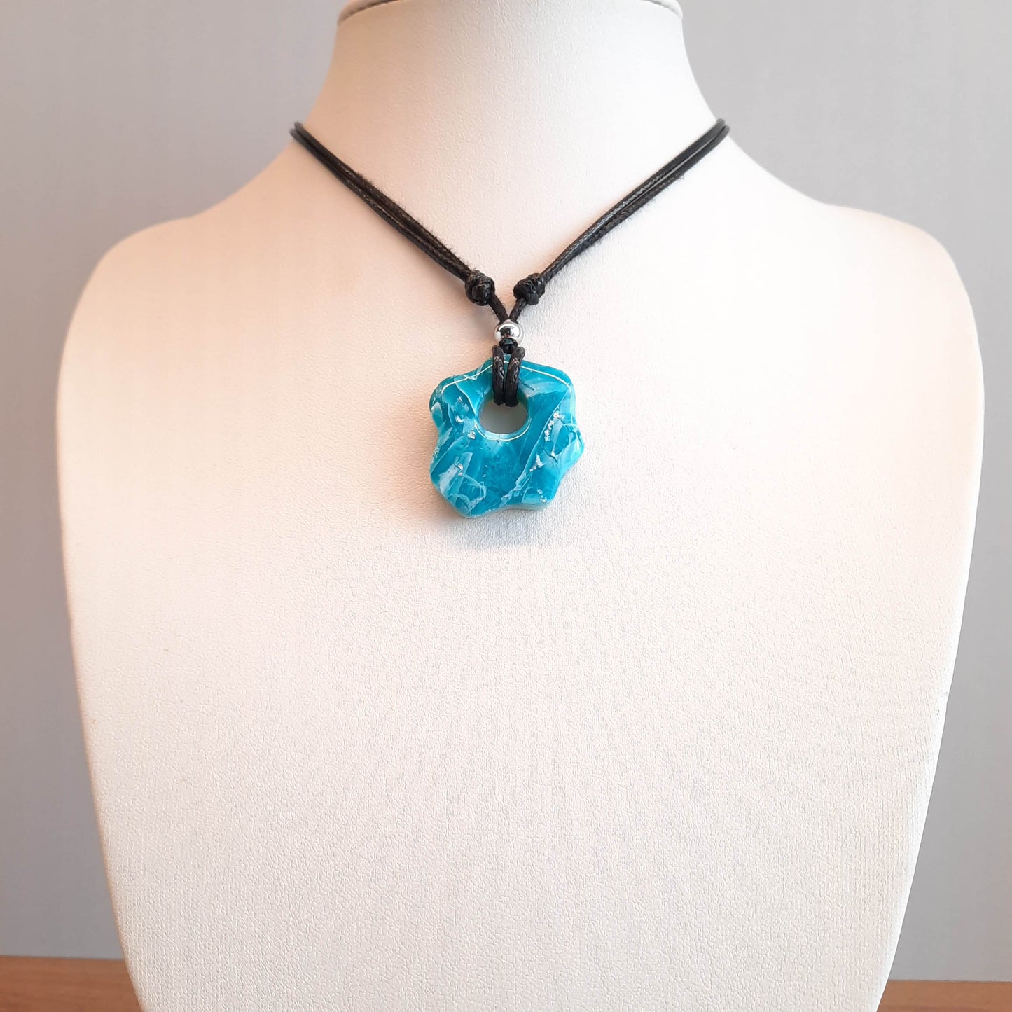 Gargantilla Con Colgante Nube Aguamarina