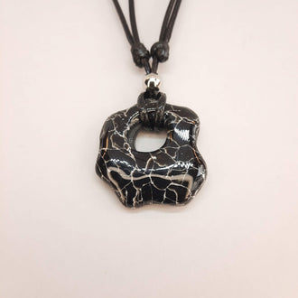 Gargantilla Con Colgante Nube Negro Mármol