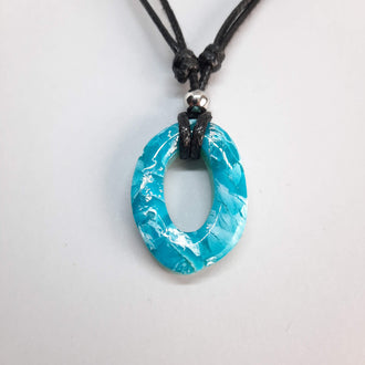 Gargantilla Con Colgante Ovalado Aguamarina