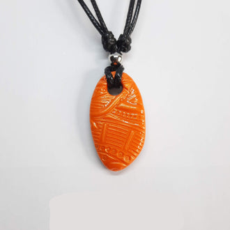 Gargantilla con Colgante Ovalado Naranja