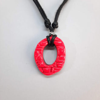 Gargantilla Con Colgante Ovalado Rosa Neon
