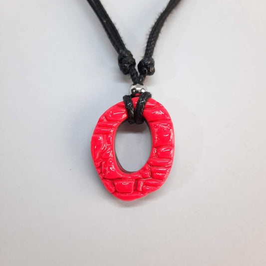 Gargantilla Con Colgante Ovalado Rosa Neon