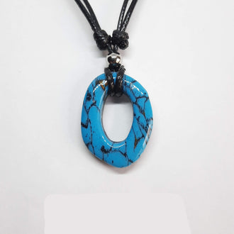 Gargantilla Con Colgante Ovalado Turquesa