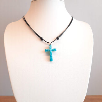 Gargantilla Cruz Aguamarina