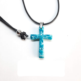 Gargantilla Cruz Aguamarina