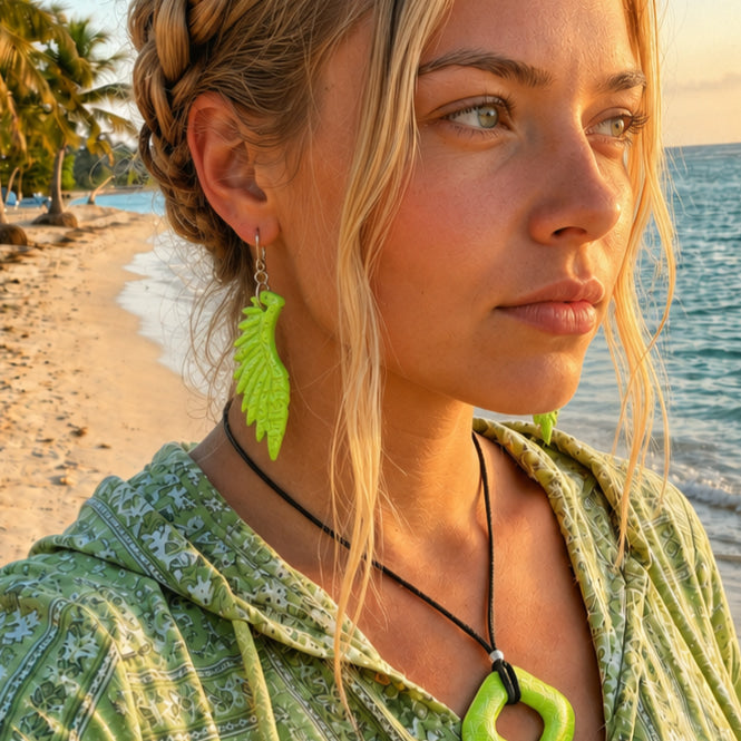 Pendientes Alas Grandes Verde