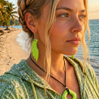 Pendientes Alas Grandes Verde