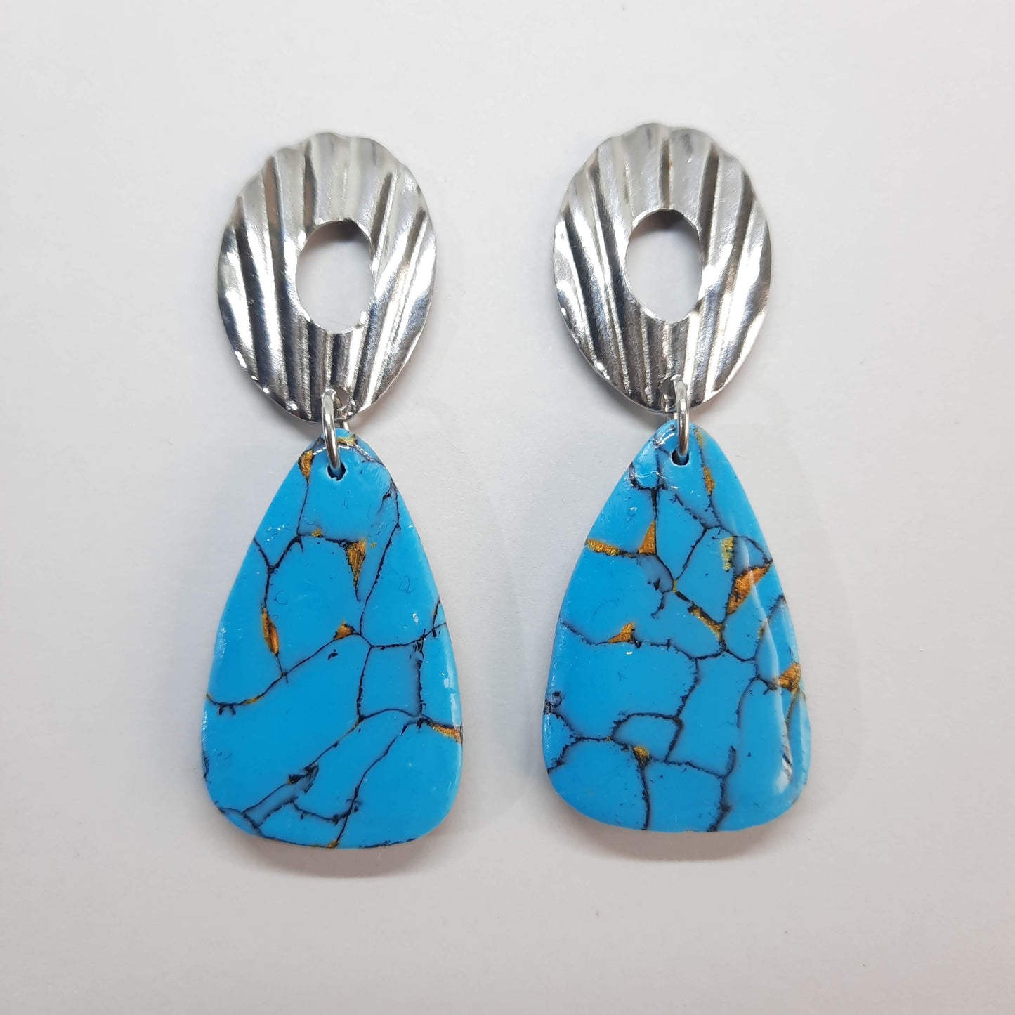 Pendientes Amor Turquesa con Base Plateada