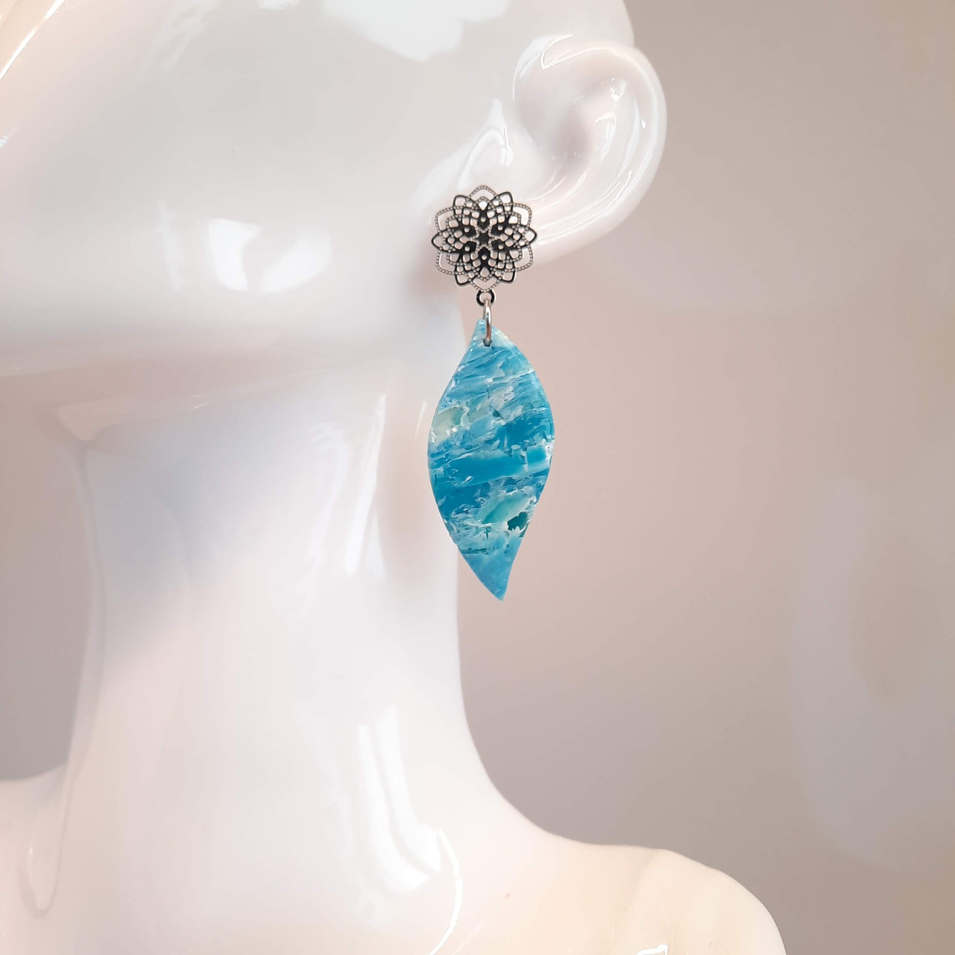 Pendientes Barcelona Grandes Aguamarina