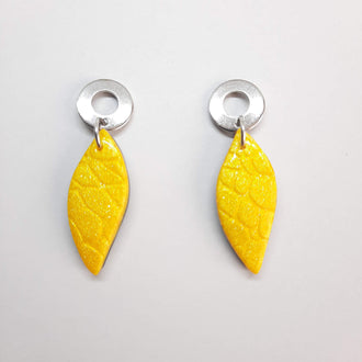 Pendientes Barcelona Pequeños Amarillos con Base Acero