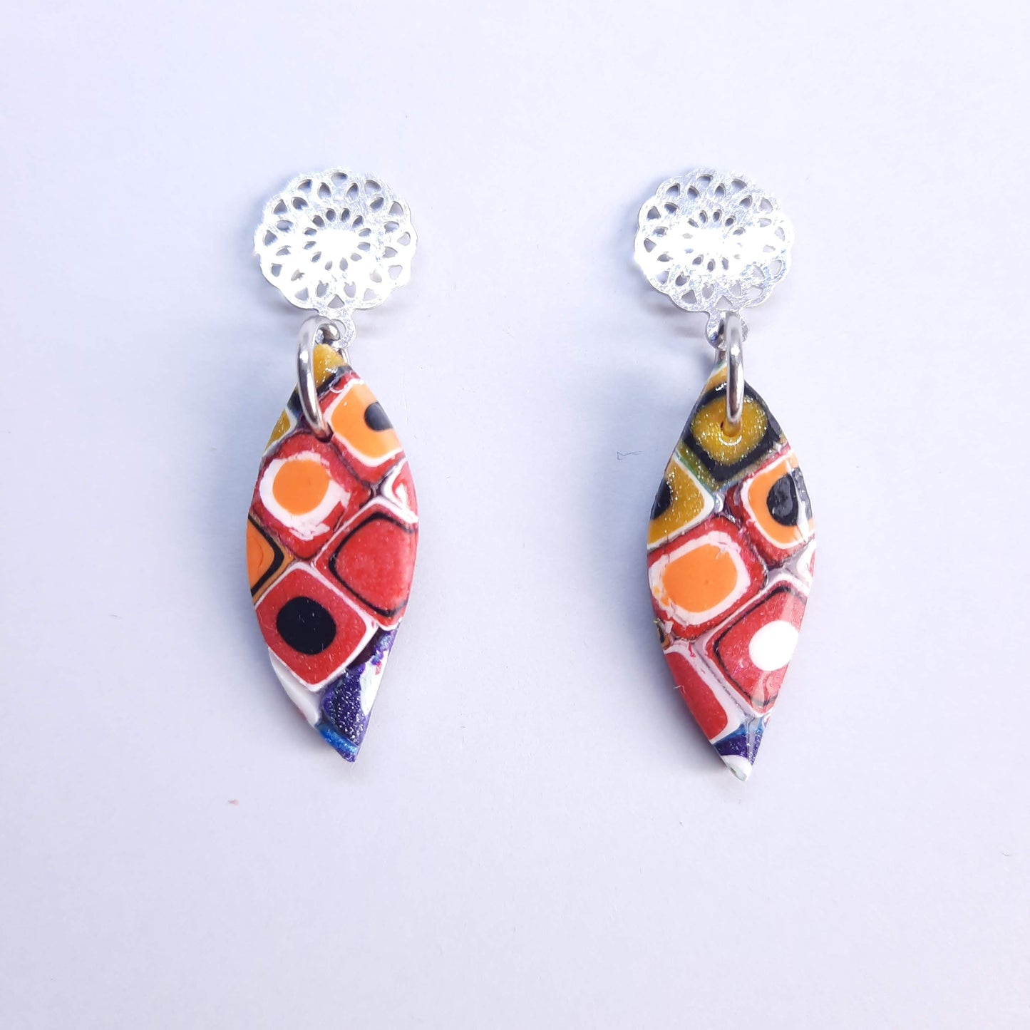 Pendientes Barcelona Arcoíris con Base Acero