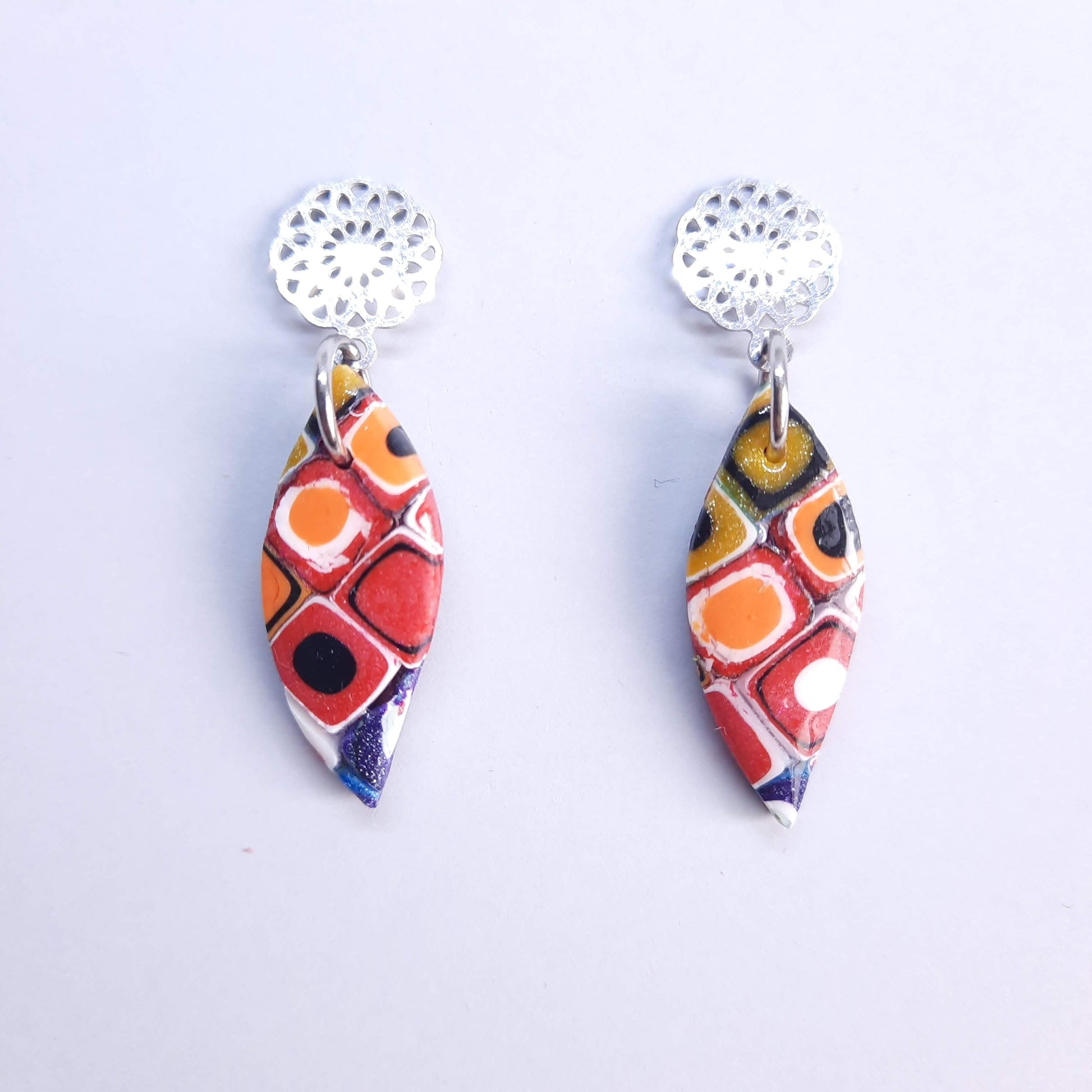 Pendientes Barcelona Arcoíris con Base Acero