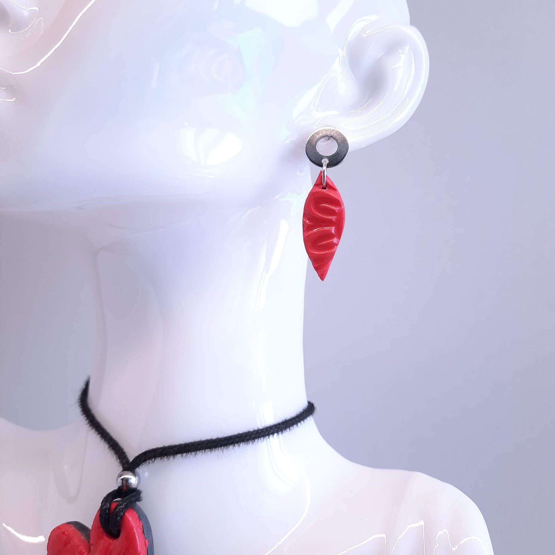 Pendientes Barcelona Rojos con Base Acero