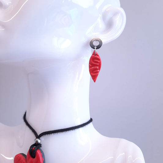 Pendientes Barcelona Rojos con Base Acero