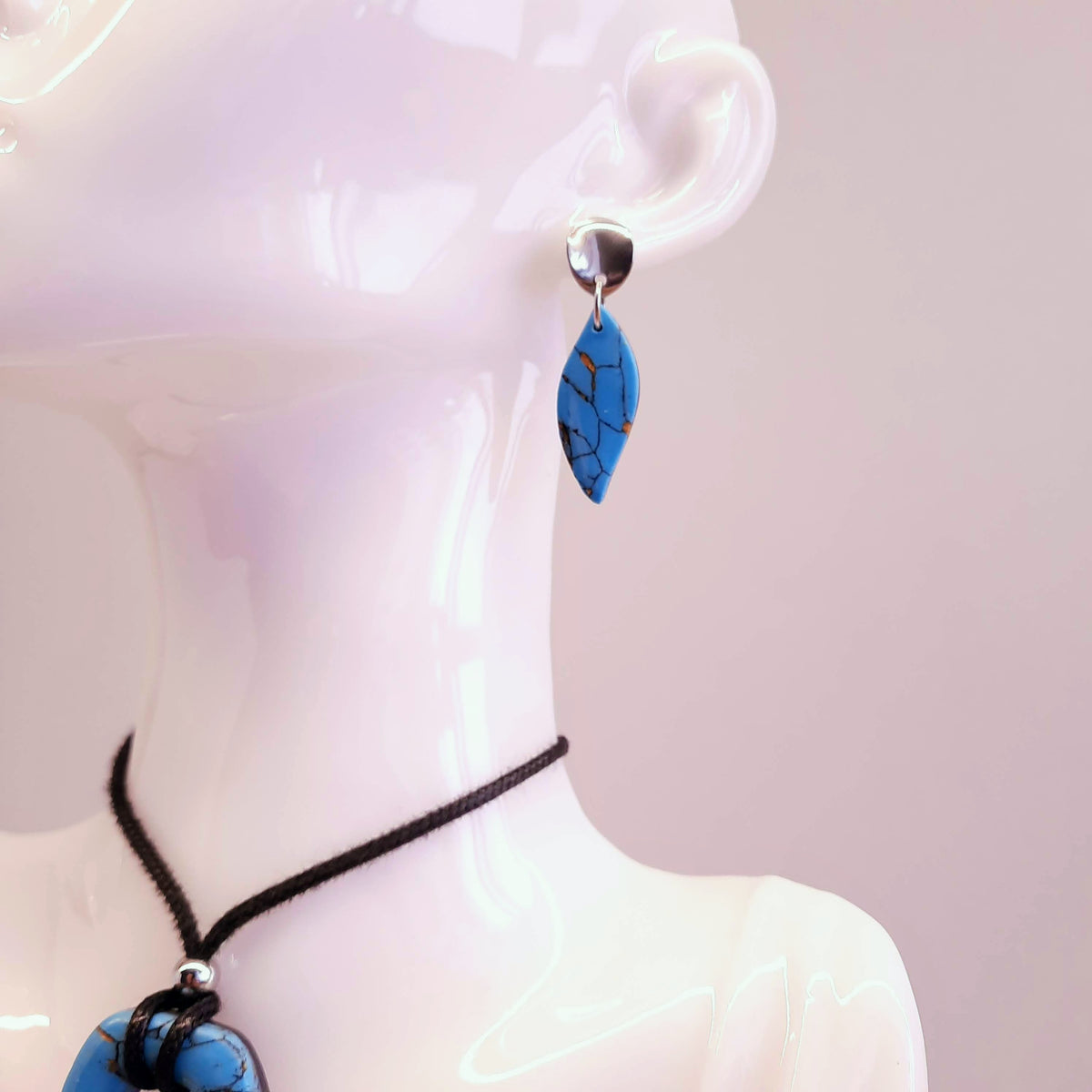 Pendientes Barcelona Turquesa con Base Plateada