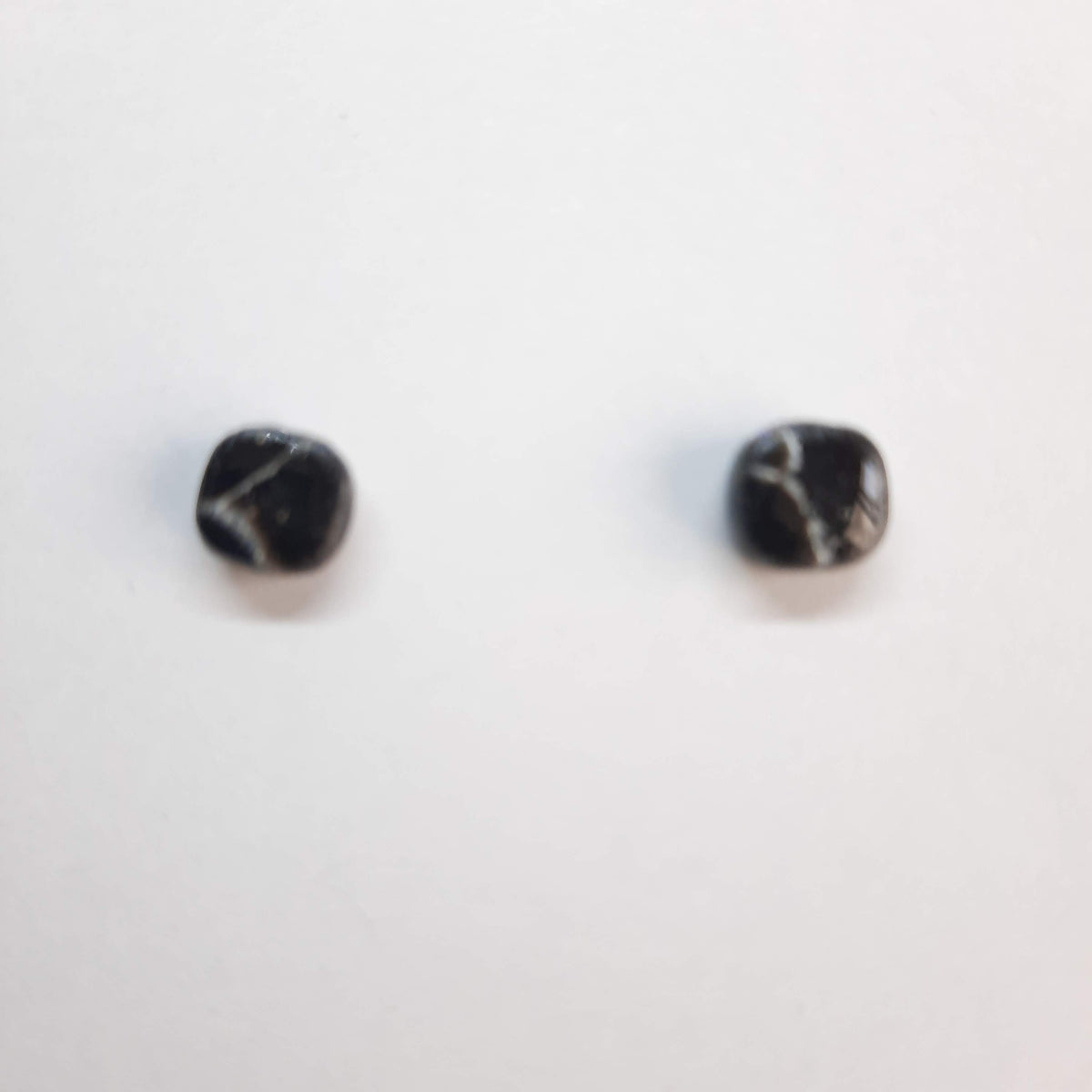 Pendientes Botón Pendientes Botón Aura Negro Mármol