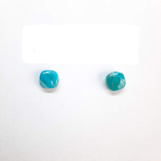 Pendientes Botón Aura Pequeño Aguamarina