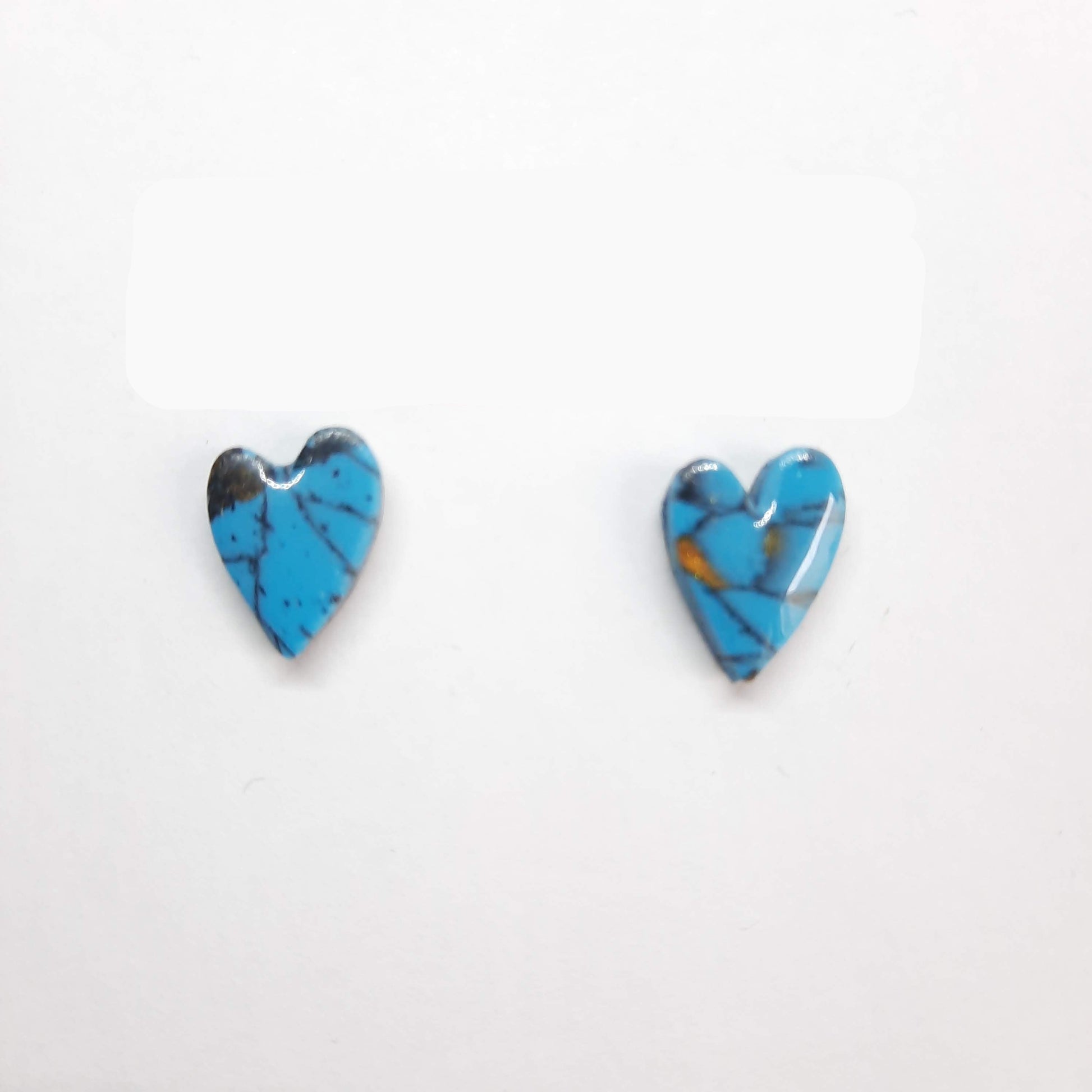 Pendientes Botón Corazón Pleno Turquesa