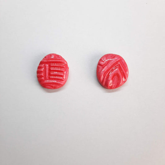 Pendientes Botón Dalia Rojos
