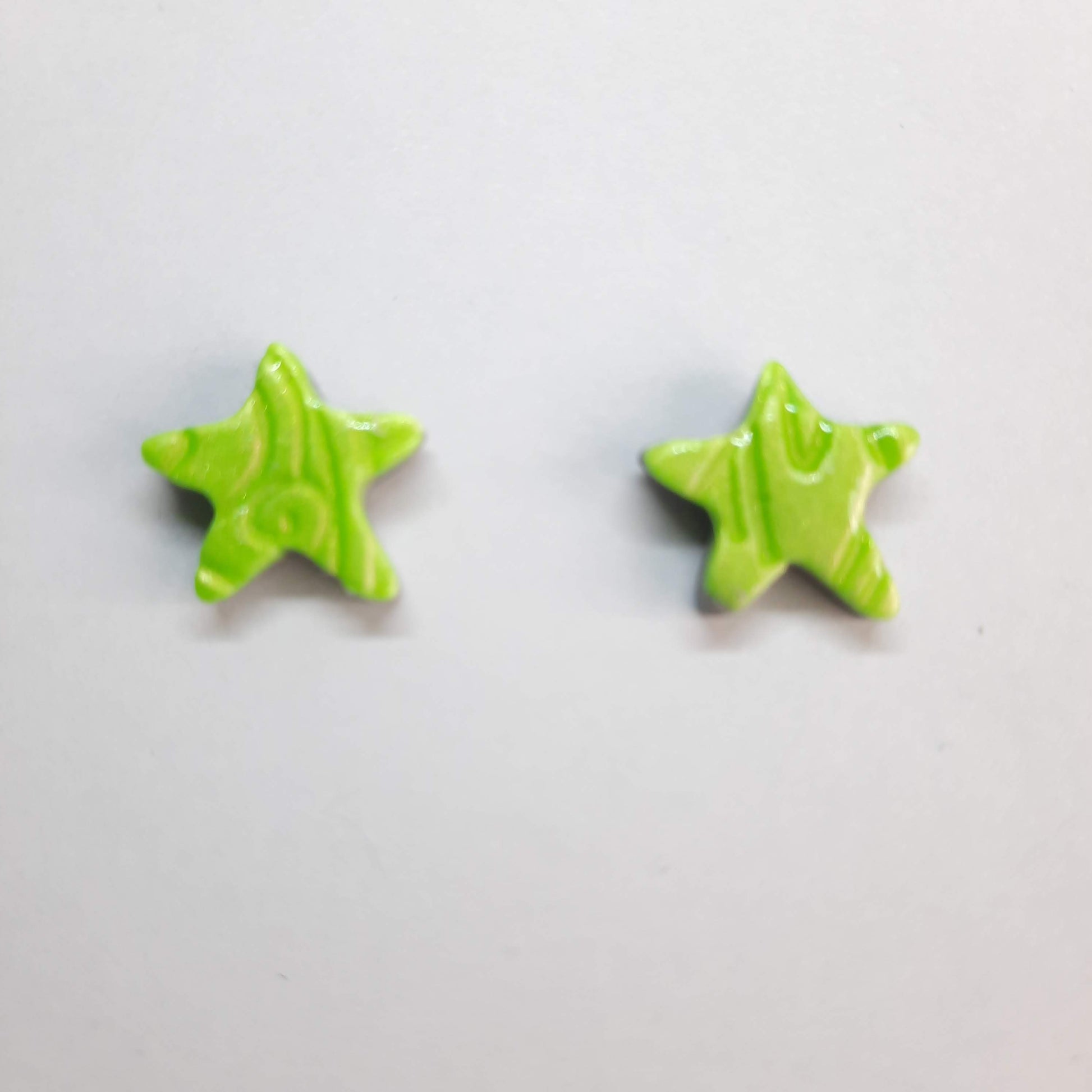 Pendientes Botón Estrella Verde