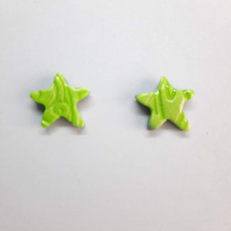 Pendientes Botón Estrella Verde