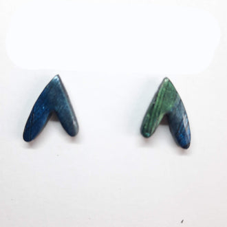 Pendientes Botón Fantasía Labradorita Azul