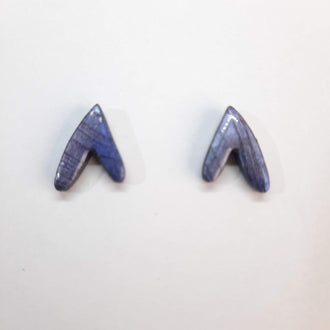 Pendientes Botón Fantasía Labradorita Violeta