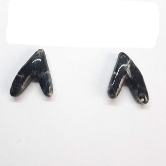 Pendientes Botón Fantasía Negro Mármol