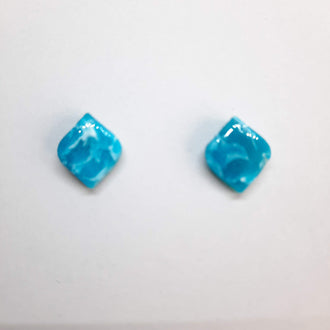 Pendientes Botón India Aguamarina