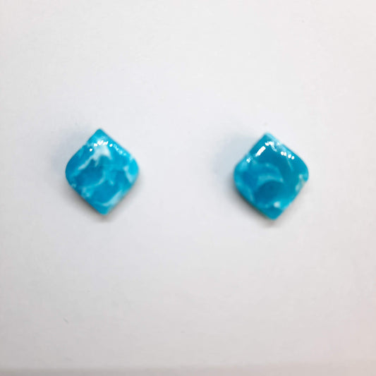 Pendientes Botón India Aguamarina