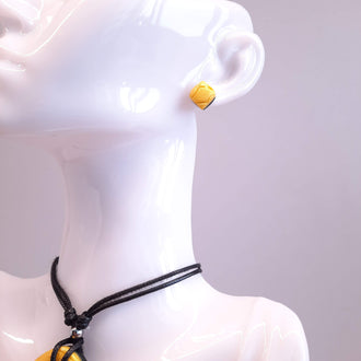 Pendientes Botón India Amarillos