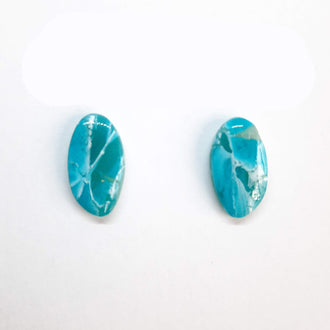 Pendientes Botón Iris Aguamarina