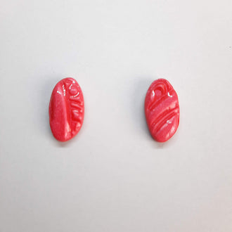 Pendientes Botón Iris Rojos