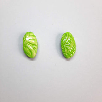 Pendientes Botón Iris Verde