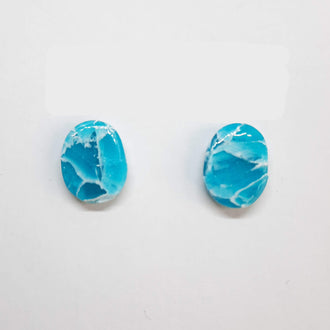 Pendientes Botón Mimosa Aguamarina