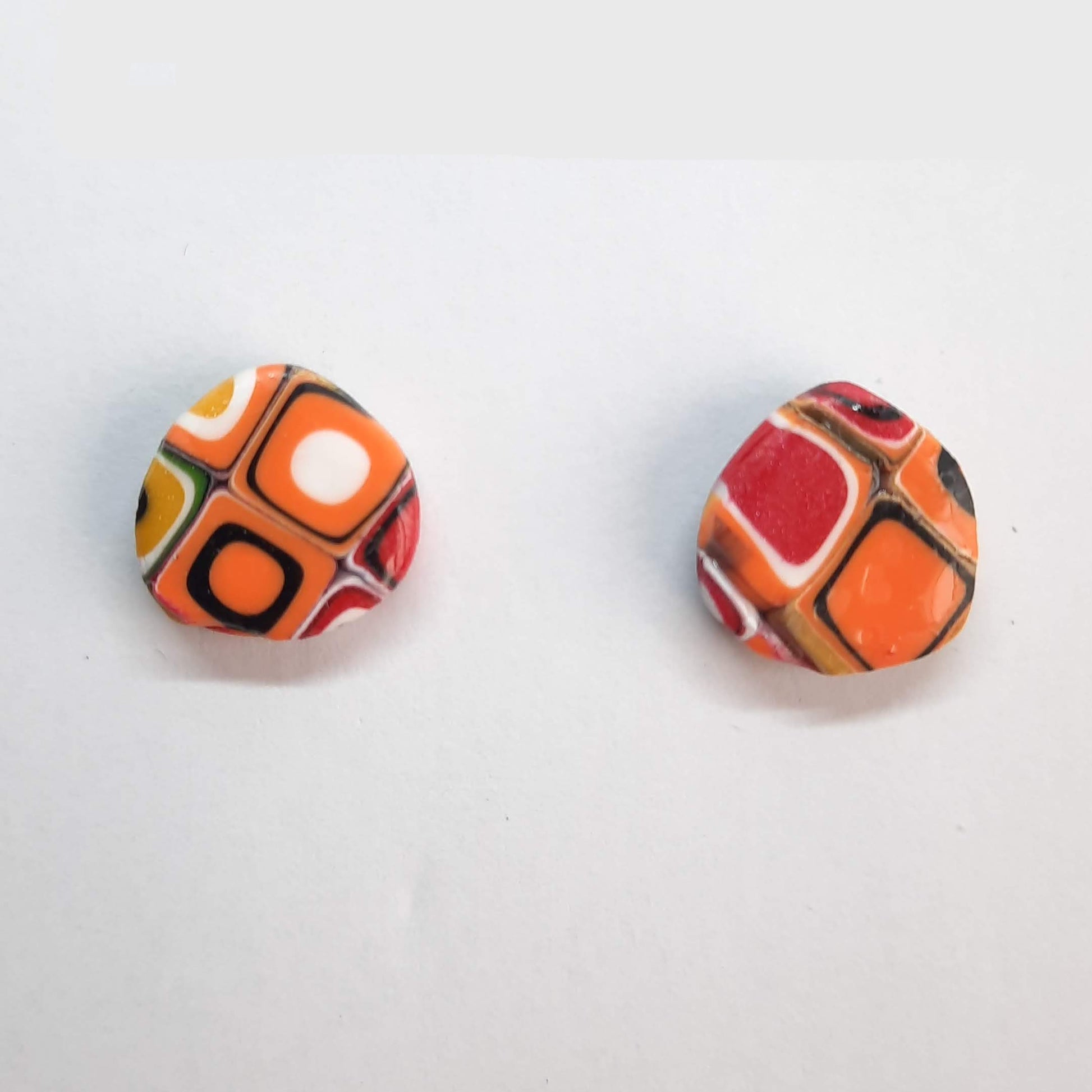 Pendientes Botón Palma Arcoíris