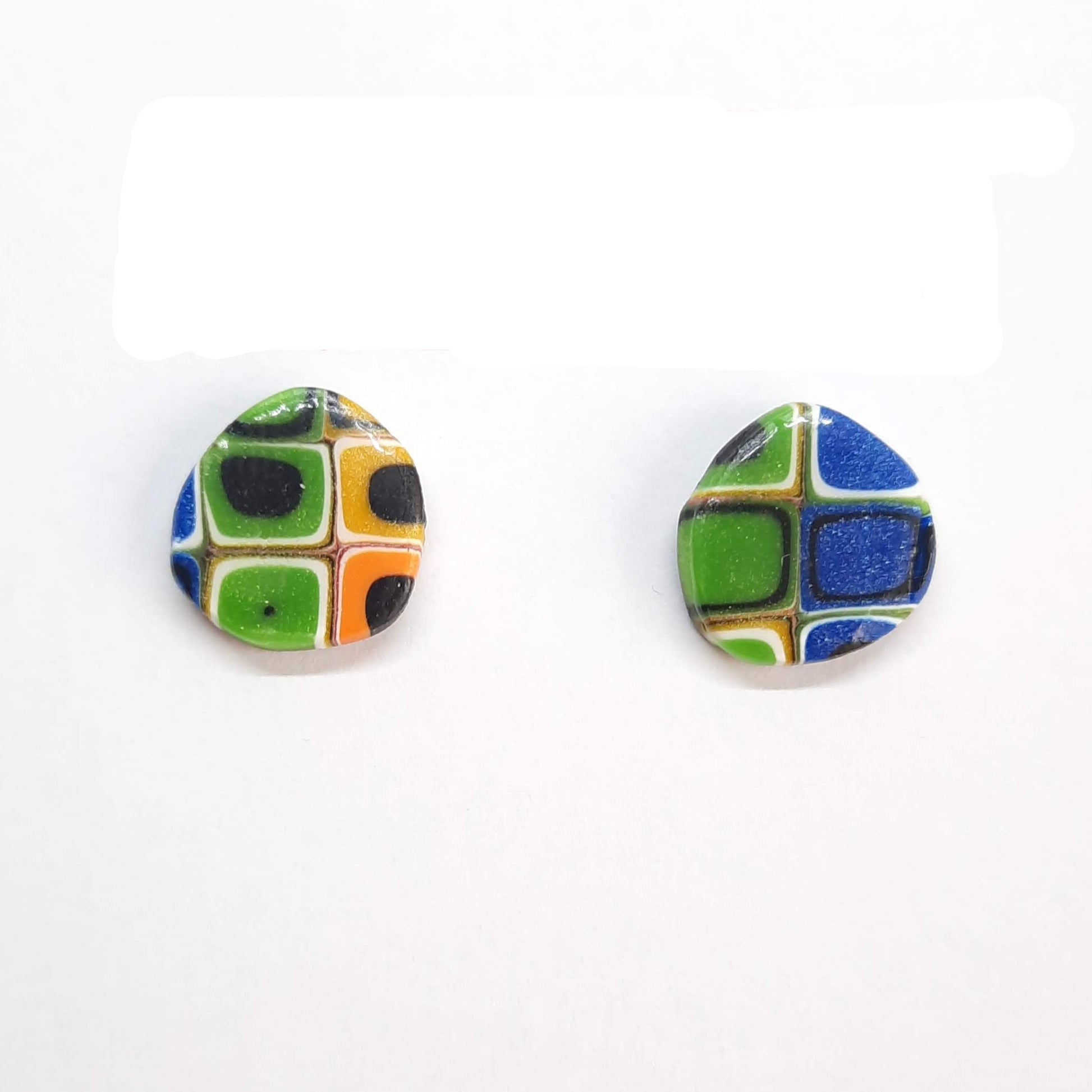 Pendientes Botón Palma Arcoíris